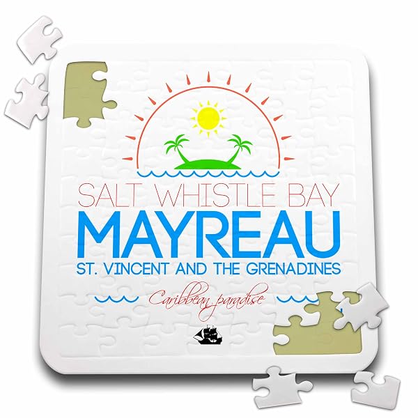 Square jigsaw puzzle with a Salt Whistle Bay Mayreau design